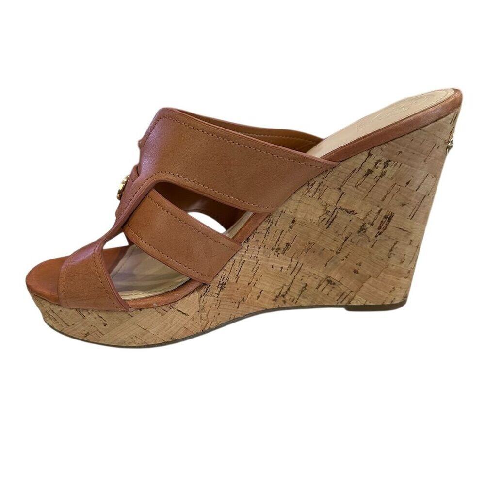 Guess‎ Eadra2 Women's Brown Leather Wedge Sandals Size 9M Casual - Picture 6 of 12